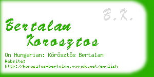 bertalan korosztos business card
