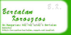 bertalan korosztos business card